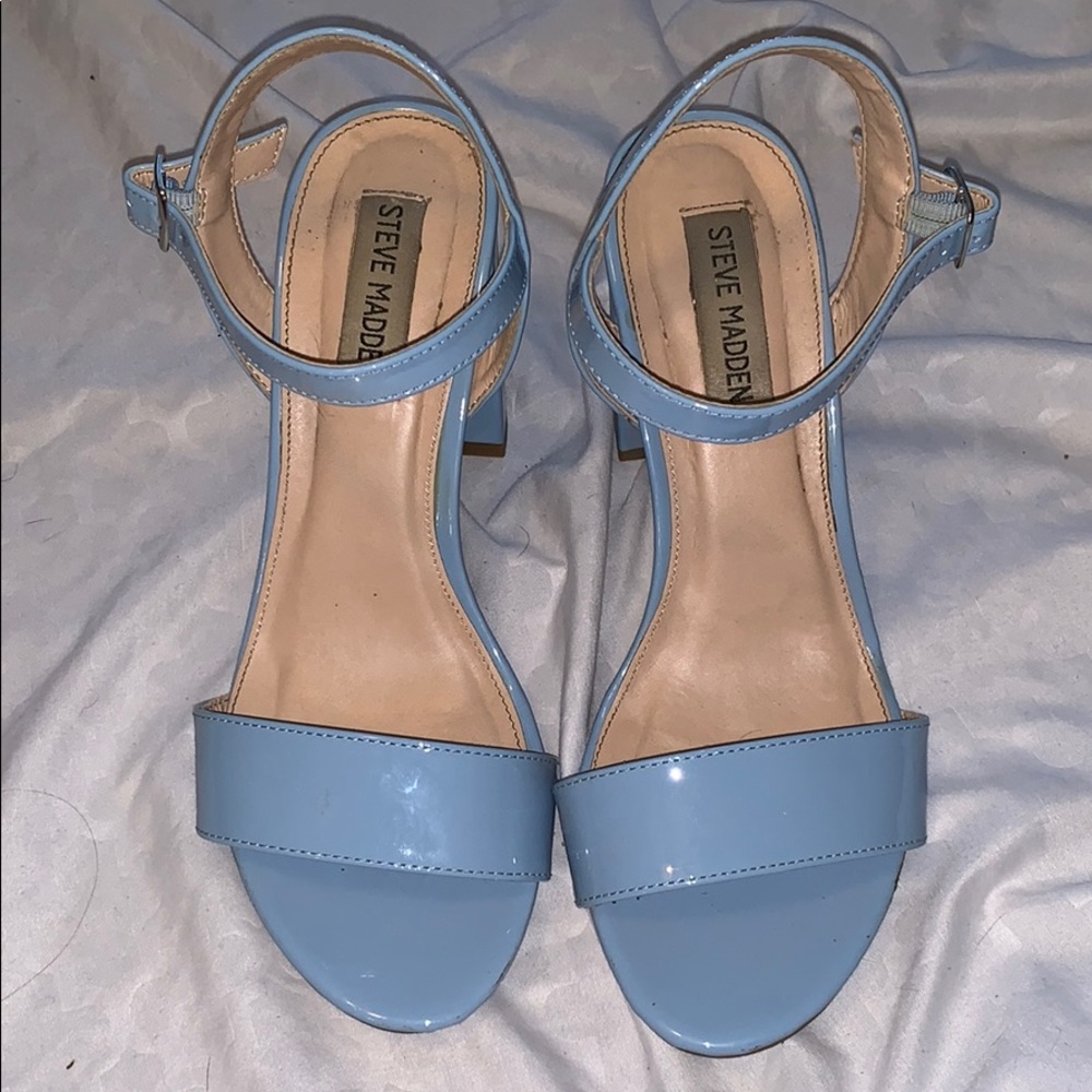 Baby blue Patent Leather Steve Madden heels
